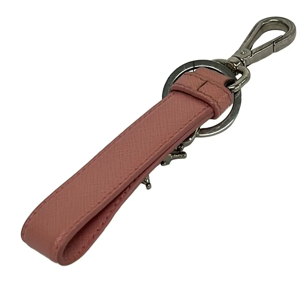 Prada Bag Charm Pink Silver Leather Hardware